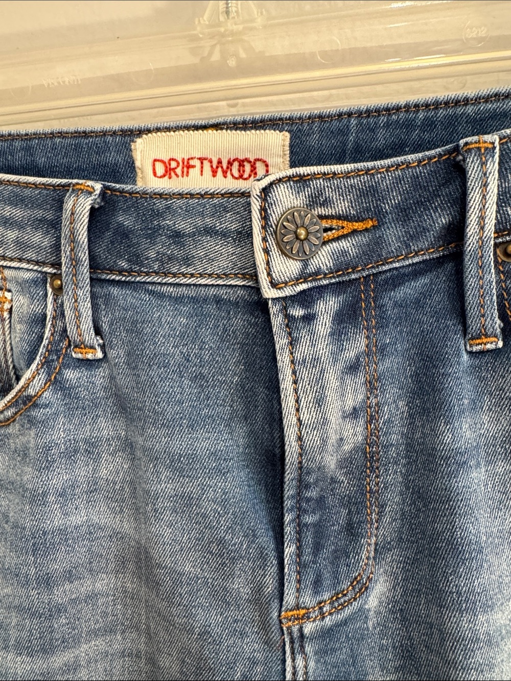 Driftwood Jackie skinny, stretchy floral embroidered frayed hem jeans Size 28 - Picture 11 of 14